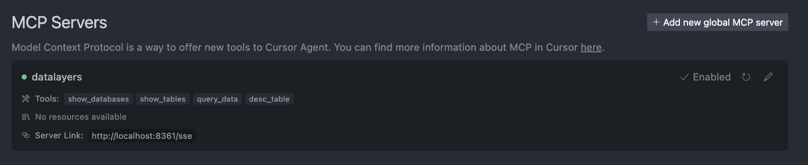Cursor MCP 连接状态